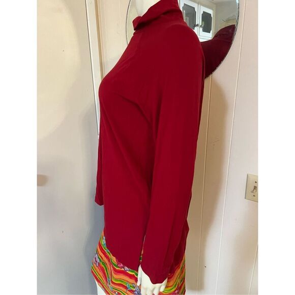 J. Jill Red Luxe Supima Everyday Turtleneck Tunic M - Picture 3 of 5